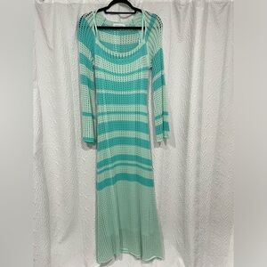 VICI Crochet striped maxi dress / coverup size M